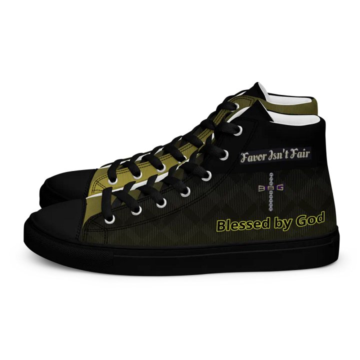 BBG Diamond Cross Black and Gold High Tops - Black Soles product image (1)