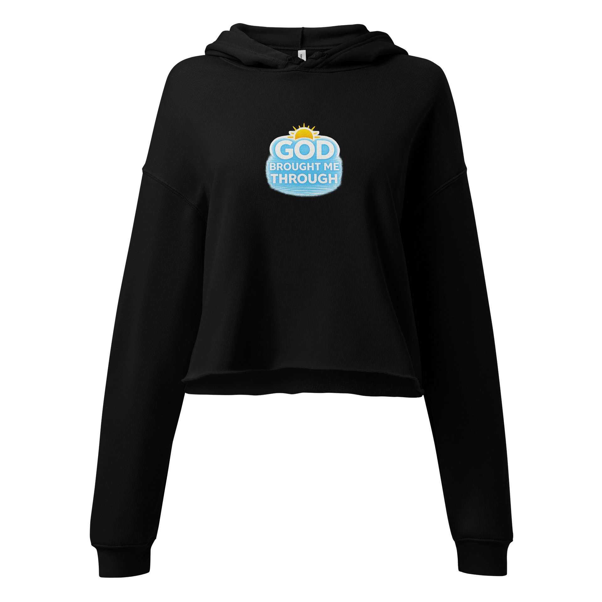 God Brought Me Through – Women’s Cropped Hoodie (Survivor Edition) product image (1)