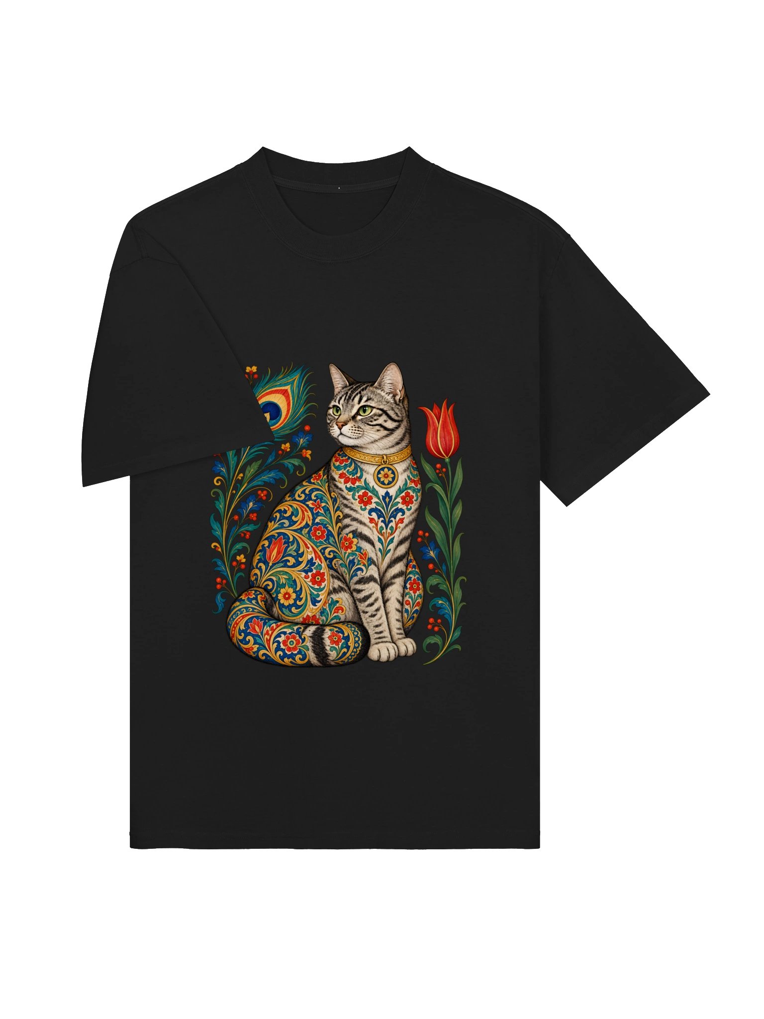Vintage Storybook Cat Graphic Tee | Floral Cat Shir product image (19)