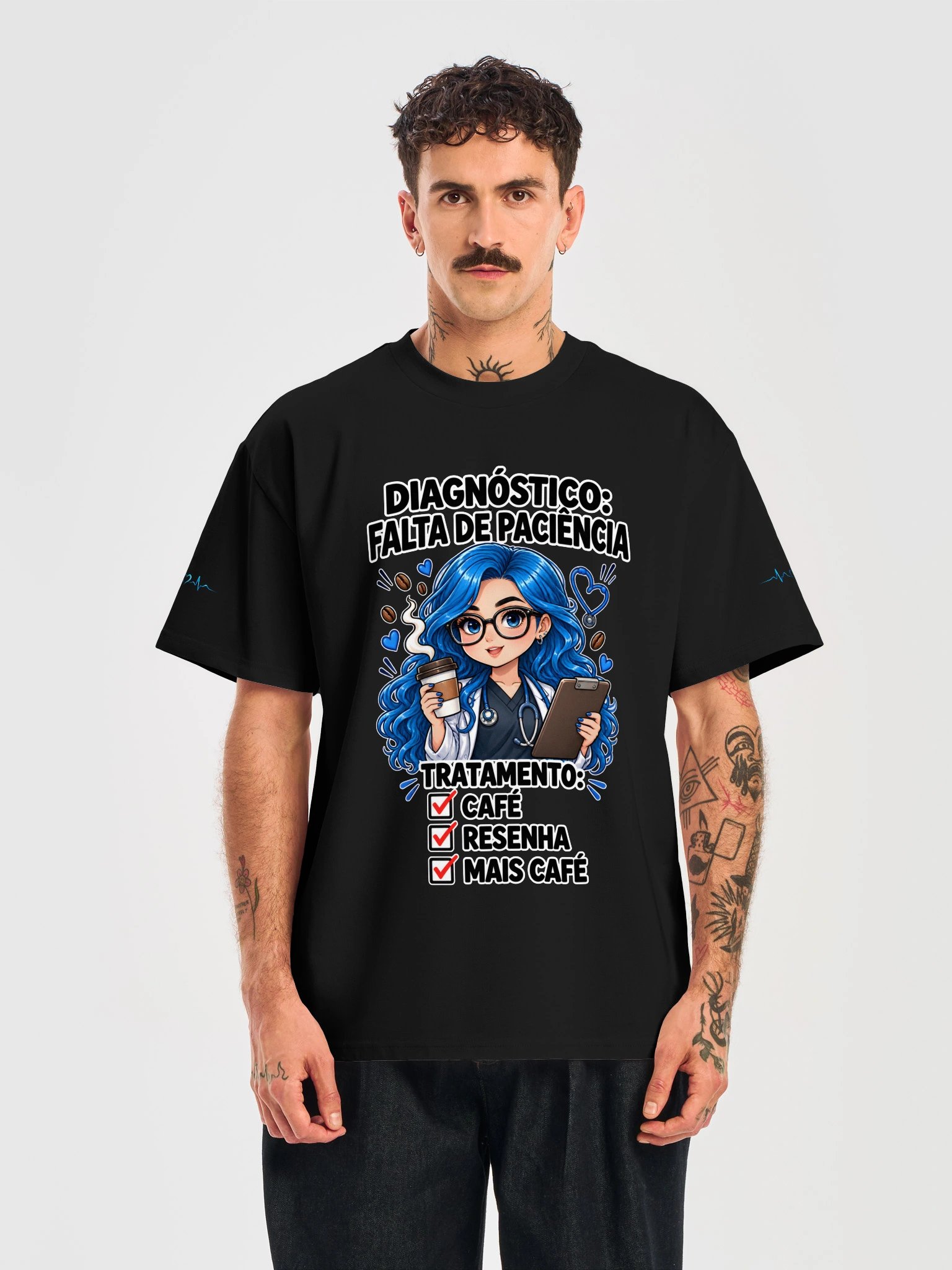 Camiseta Masculina | Diagnóstico: Falta de Paciência 😂💙 product image (19)