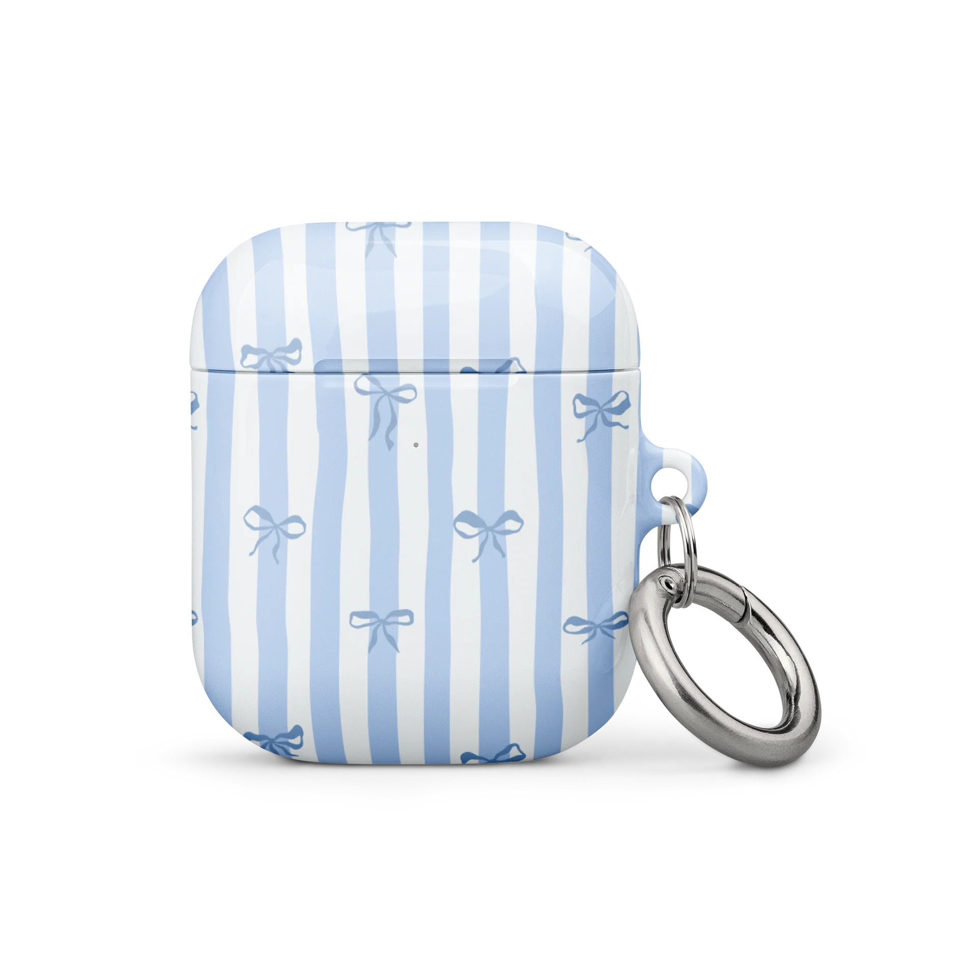 Blue Ribbon Bow Stripes AirPods Case product image (1)