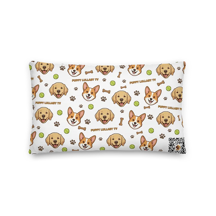 Golden Retriever & Corgi Puppy Pattern Throw Pillow – Puppy Lullaby TV Official Decorative Square Cushion product image (2)