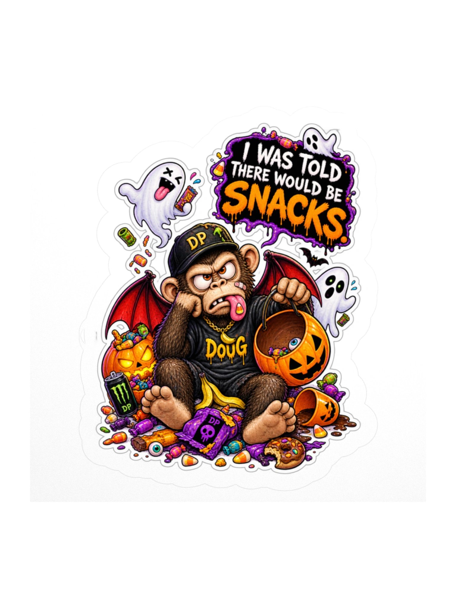 Doug Halloween Snacks 3" x 3" sticker product image (1)