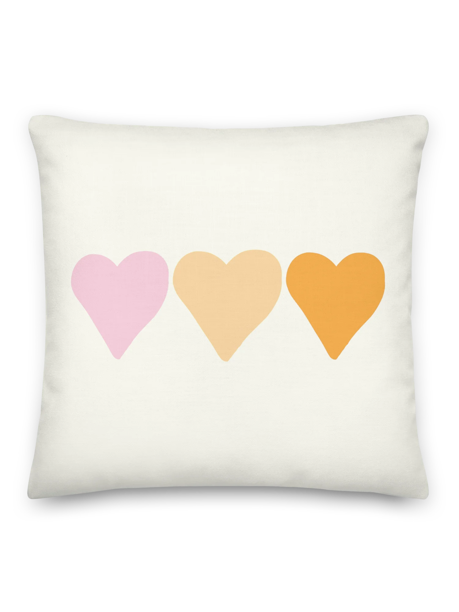 CUTE PASTEL HEARTS PINK YELLOW THROW PILLOW product image (1)