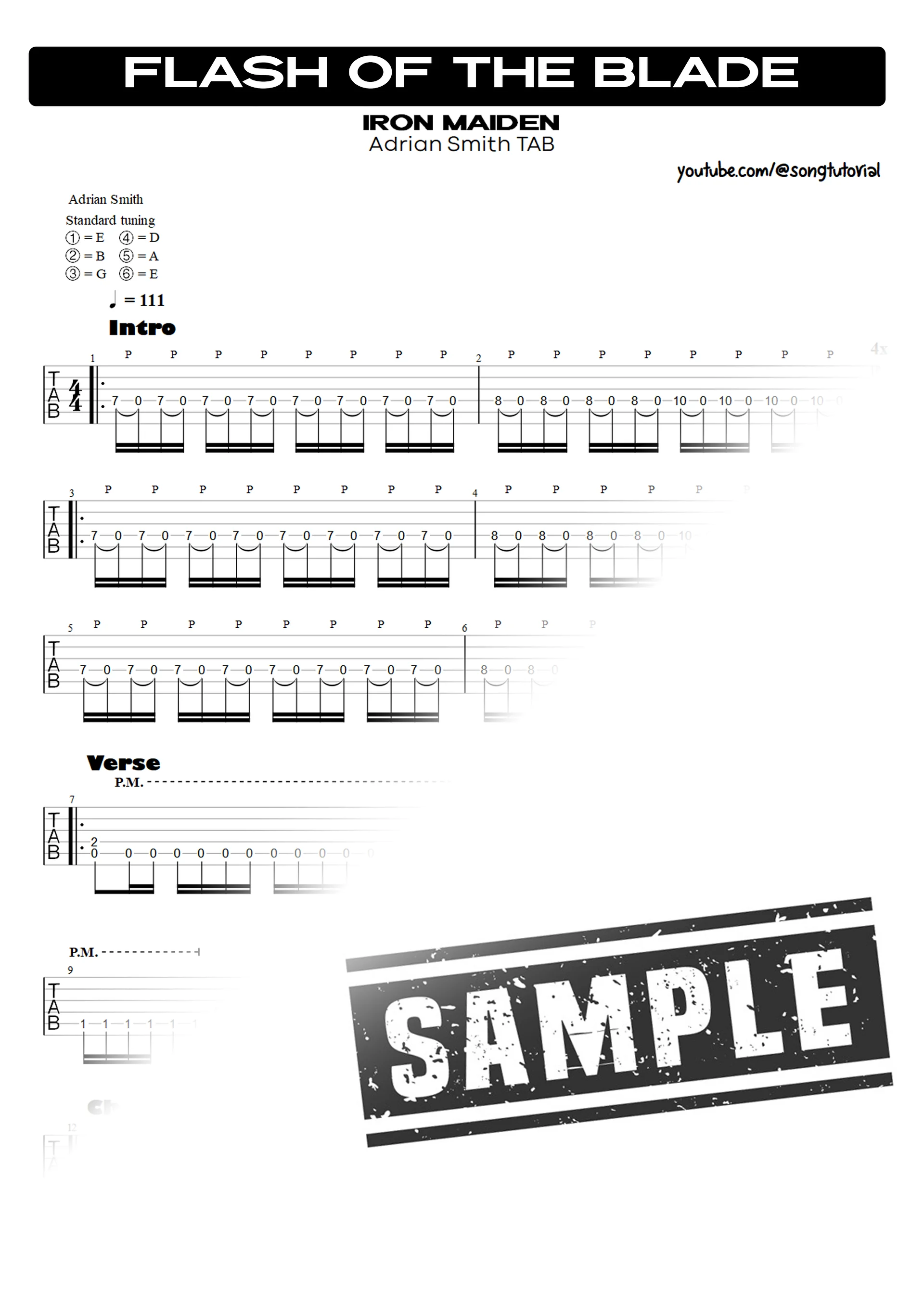 Flash of the Blade | PDF Tab + Guitar Pro | Iron Maiden product image (2)