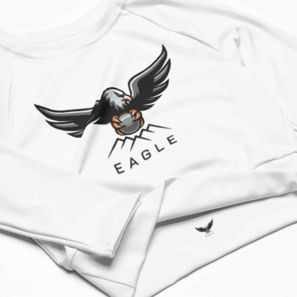 Women's Eagle Recycled Long Sleeve Crop Top - White product image (5)
