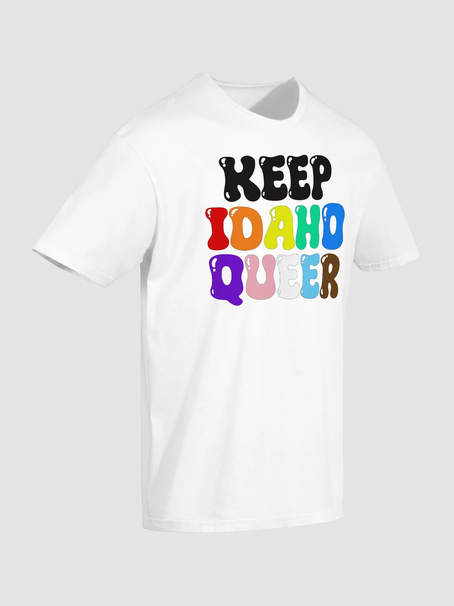 "KEEP IDAHO QUEER" light t-shirt product image (4)