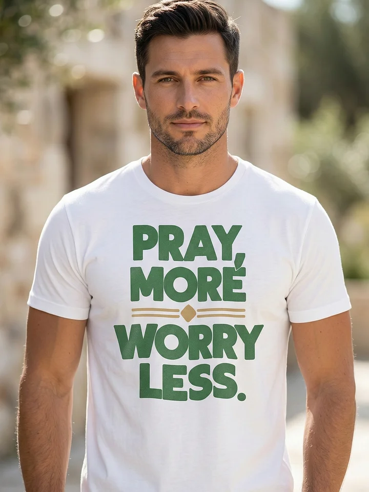 Pray More Worry Less T-Shirt | Anxiety Relief Faith Tee | Spiritual Wellness Apparel product image (1)