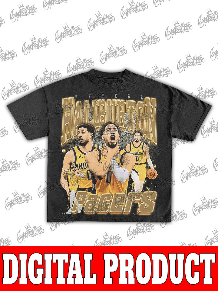Tyrese Haliburton Pacers Vintage 90s Bootleg Graphic Design product image (1)