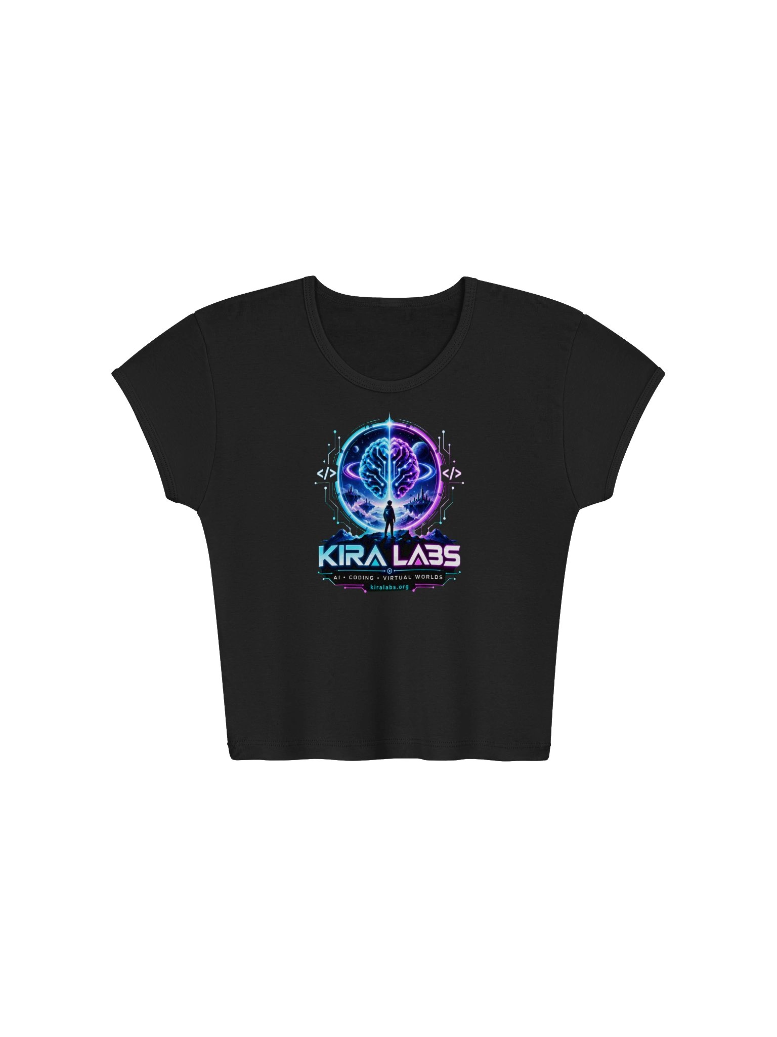 Kira Labs AI Coding Virtual Worlds Crop Tee product image (1)