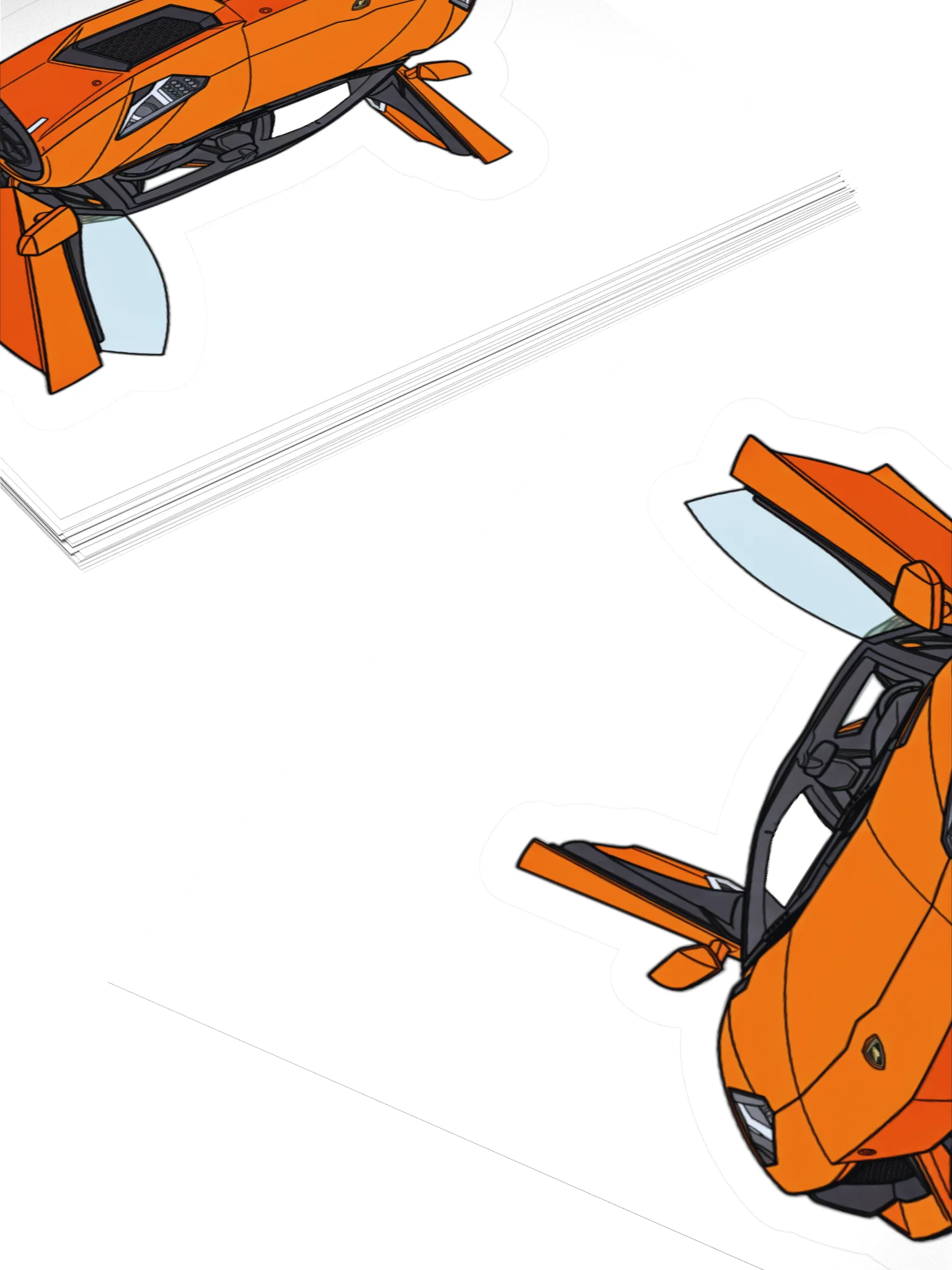Orange Lamborghini Aventador Sticker (Retro, Sketch, Silhouette) product image (11)