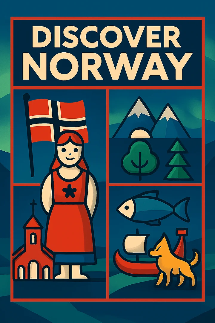 Free “Discover Norway” Poster 1 – European Wall Art Printable (A4 & US Letter PDF) product image (1)