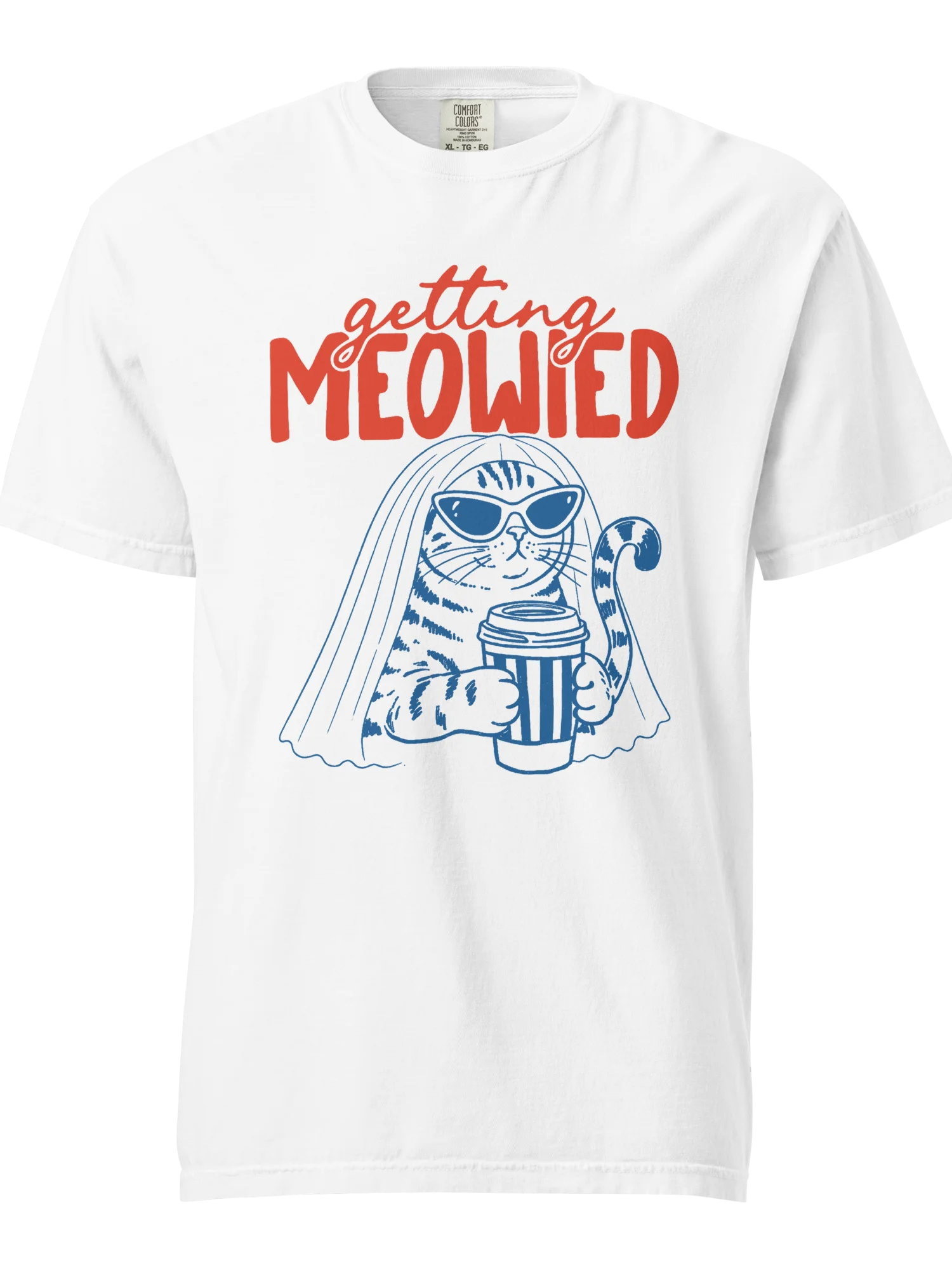 Getting Meowied Comfort Colors Shirt, Cat Bride Graphic Tee, Funny Wedding T-Shirt, Bachelorette Party Gift product image (9)