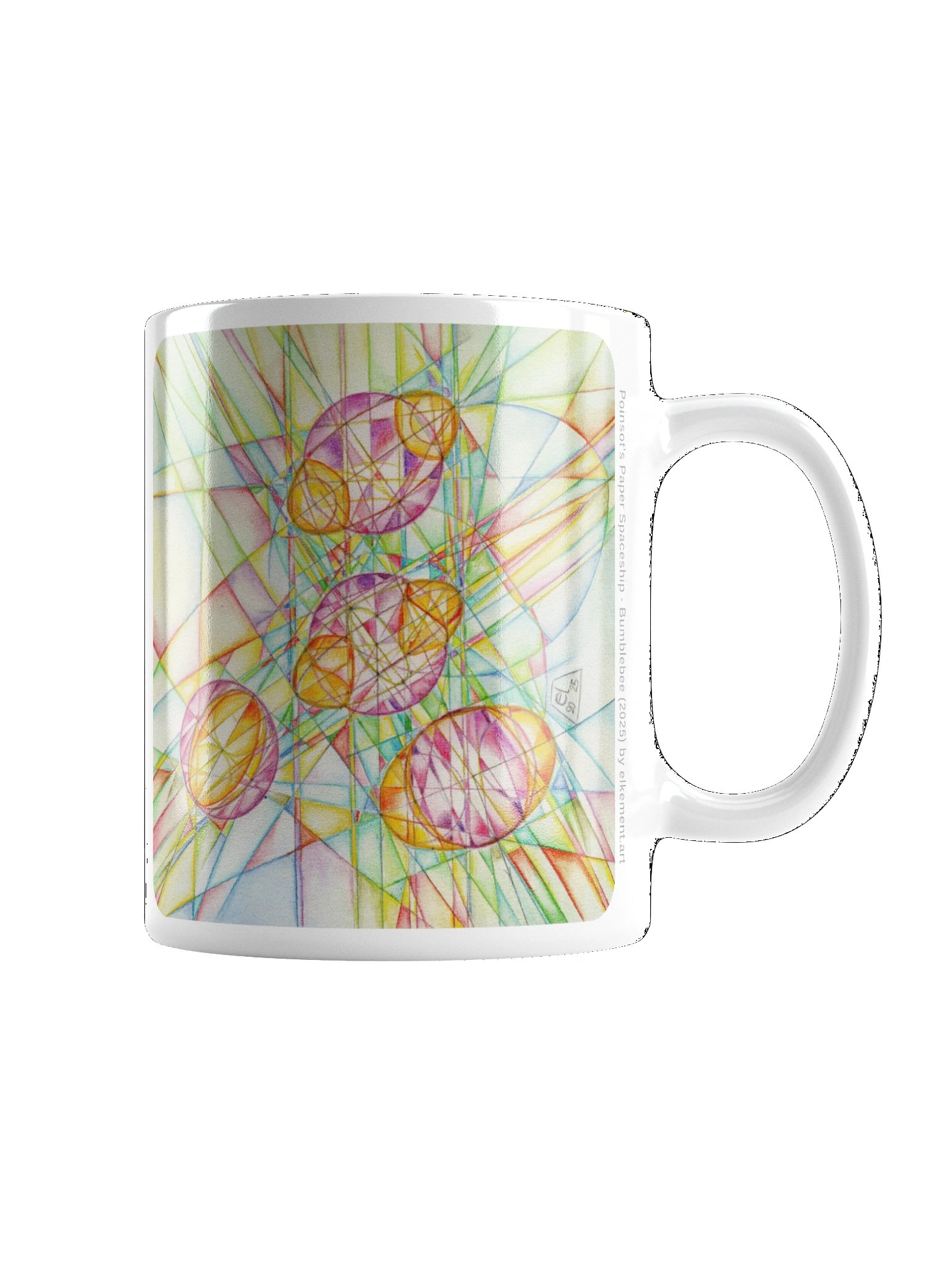 Poinsot's Paper Spaceship 2+3 - Gyroscope Physics Geometric Drawings Mug product image (6)