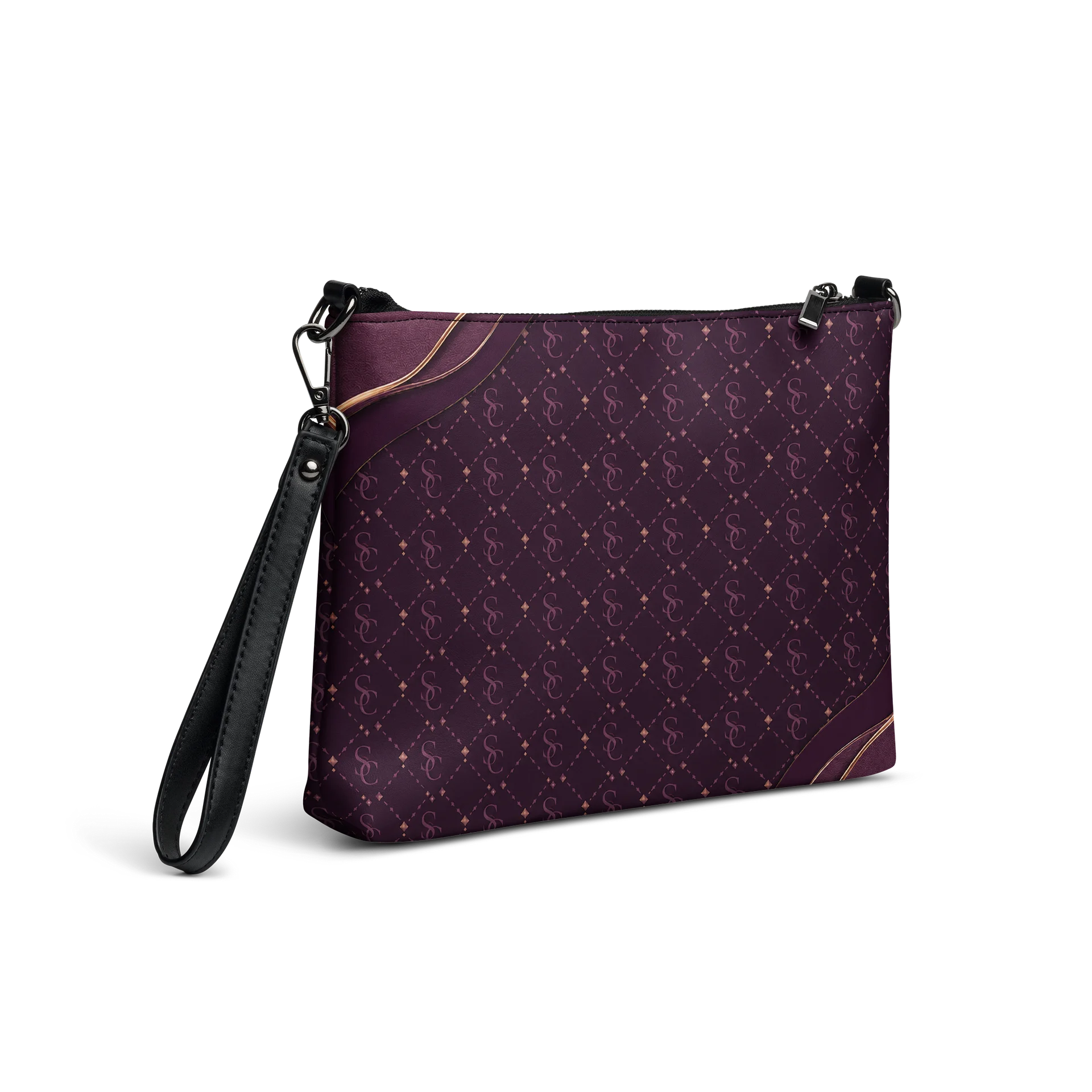 Solace Creations Plum Signature Monogram Crossbody Bag product image (5)