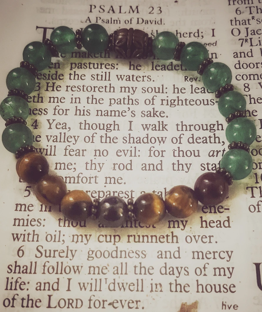 Healing crystal bracelet with bible verse