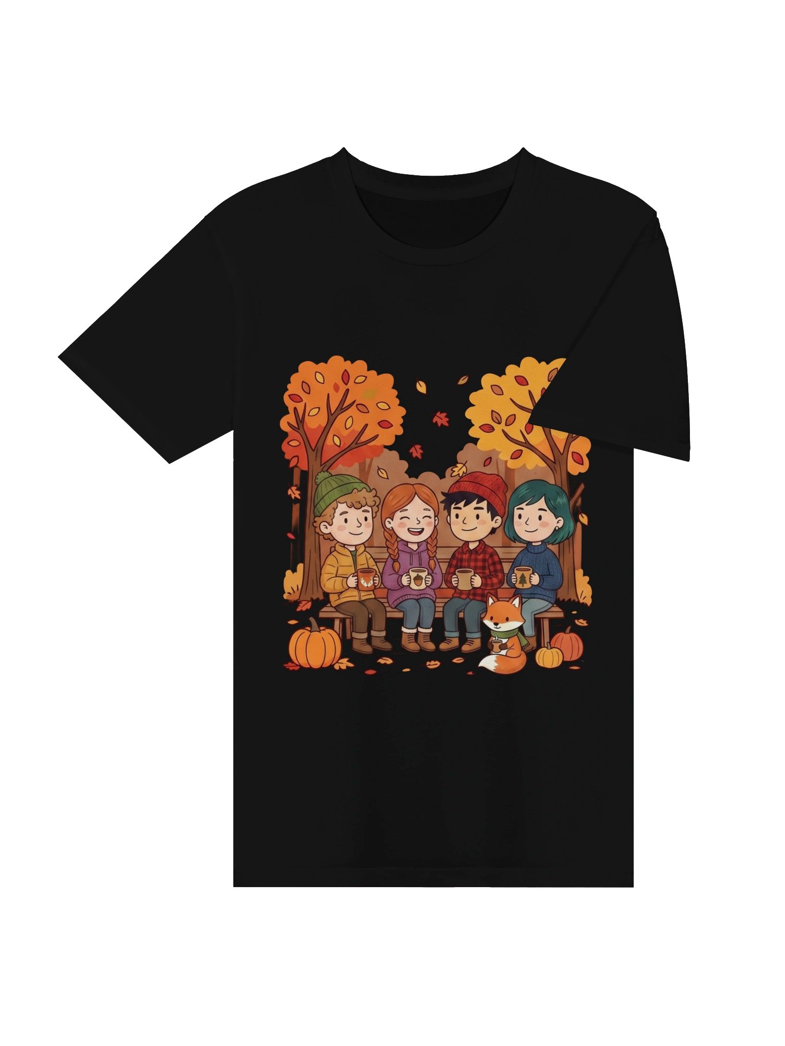 Cozy Autumn Friends T-Shirt – Cute Fall Coffee Graphic Tee product image (24)