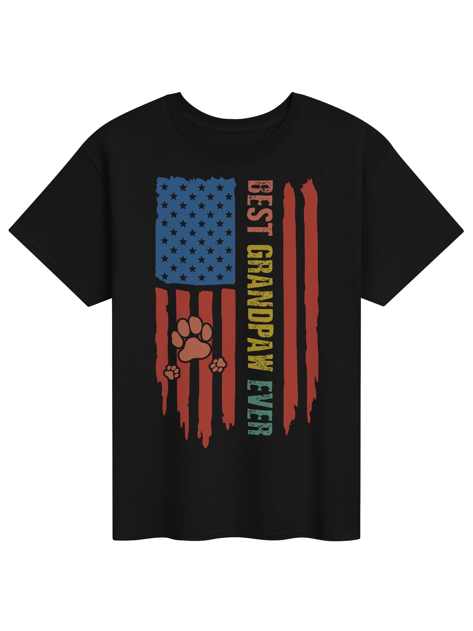 Best Grandpaw Ever Patriotic Dog Grandpa Paw Print T-Shirt product image (1)