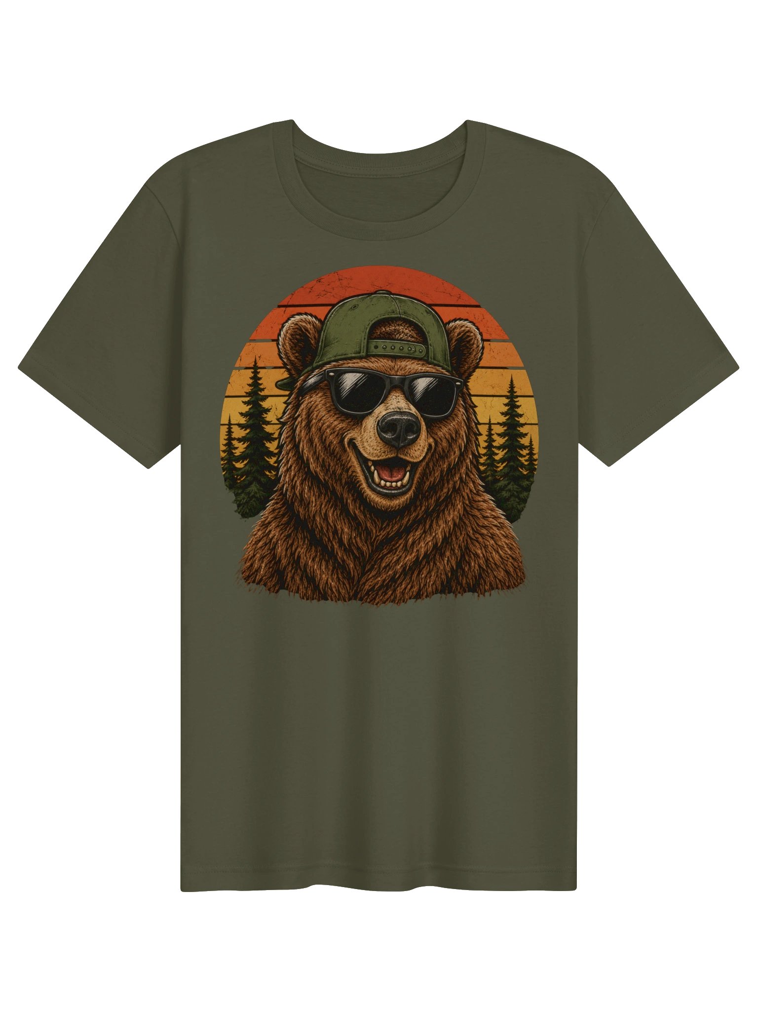 Retro Bear Sunset Hiking Tee product image (13)