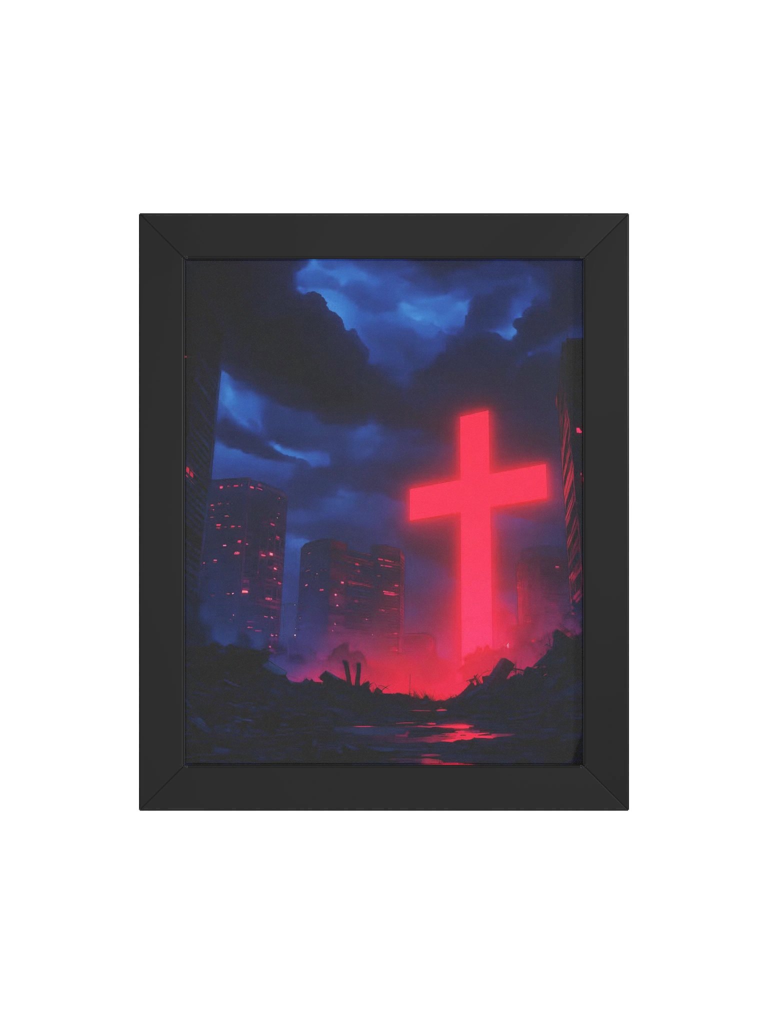NEON CROSS FRAMED POSTER product image (20)