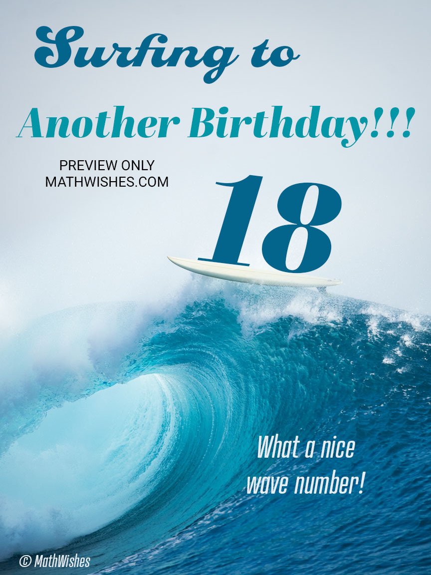 18th Birthday Card - Wave Number product image (1)