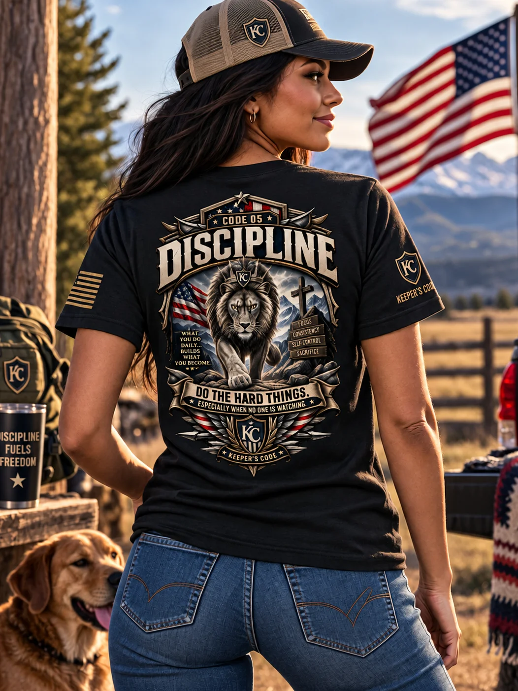 Keeper’s Code™ Women’s CODE 05 Discipline Lion & Cross T-Shirt product image (2)