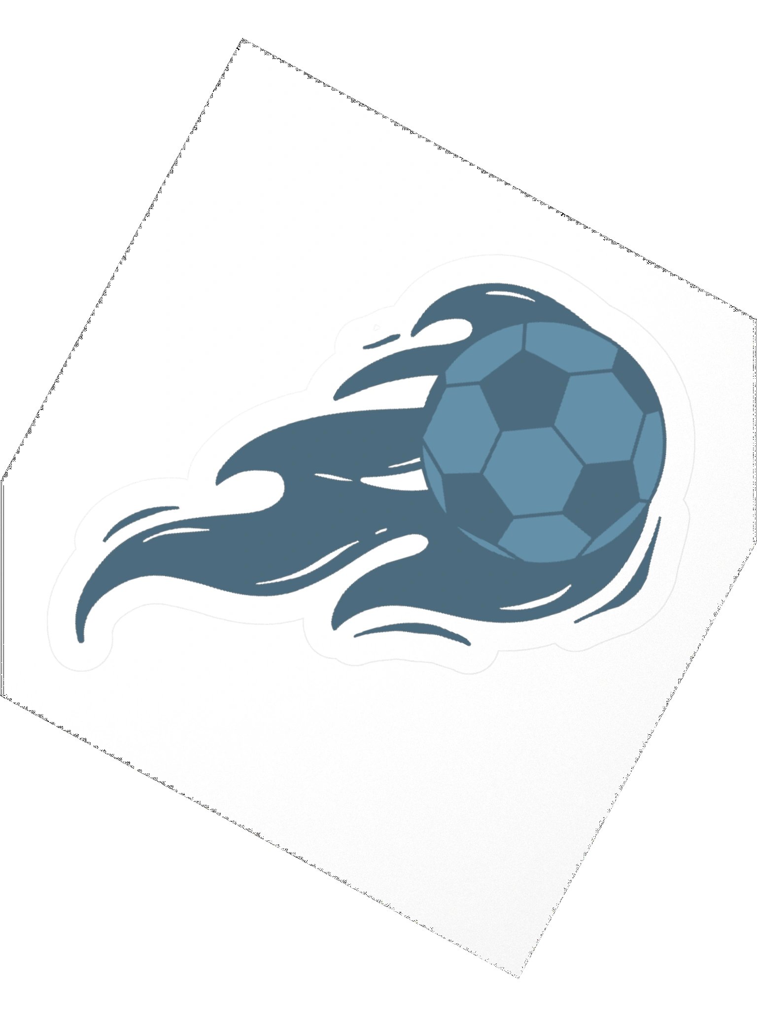 Blue Flaming Soccer Ball Sticker product image (2)