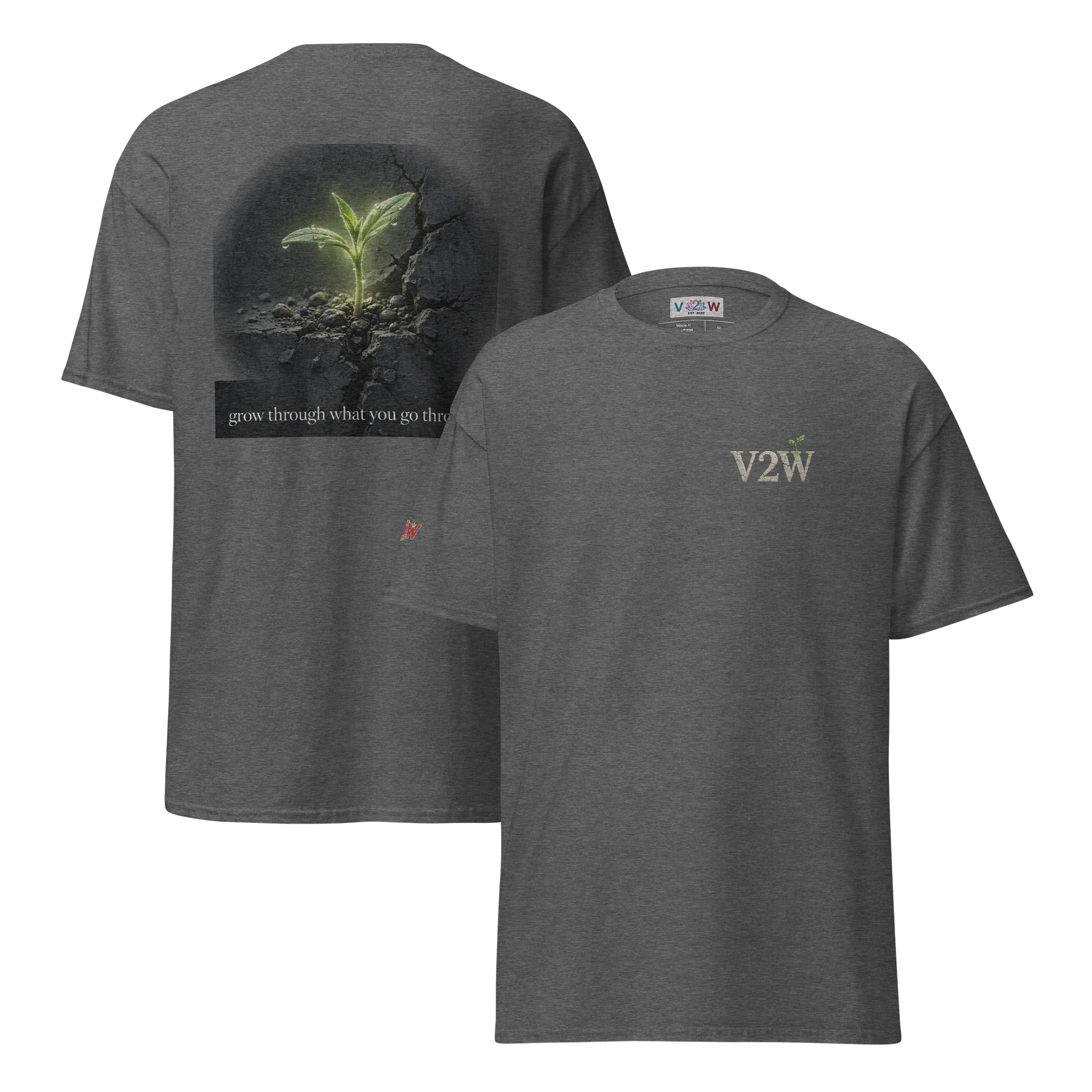 V2W "WHAT YOU DO GROWS YOU” Concrete Sprout Tee product image (4)