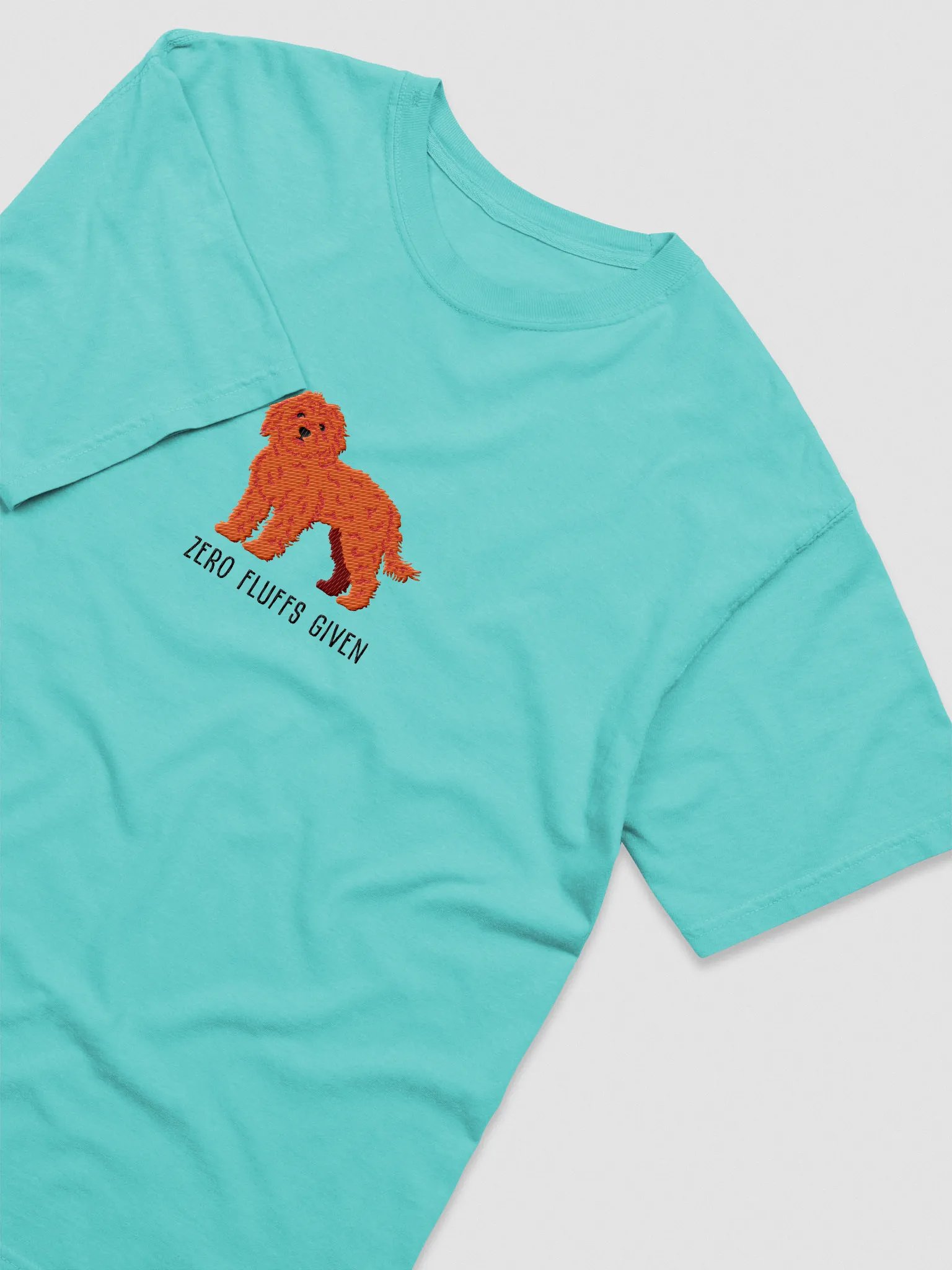 Zero Fluffs Given T-Shirt(Embroidered) of a Cockapoo(Red) product image (6)