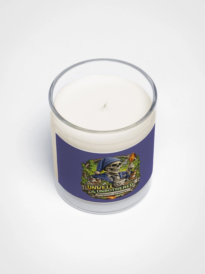 ''Unwell & Unbothered'' Soy Wax Candle In A Clear Glass Jar product image (2)