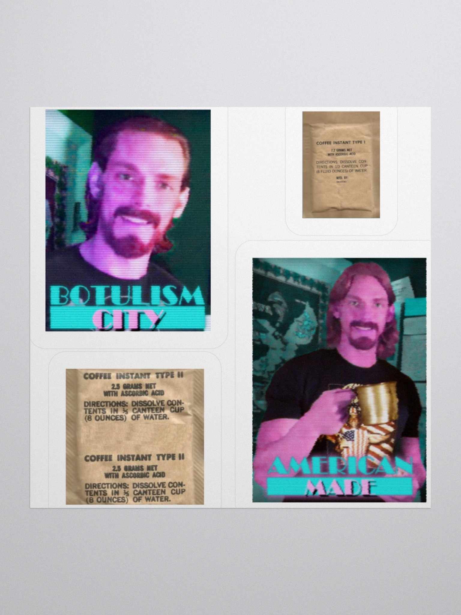 4 in 1 sticker coffee instant american made