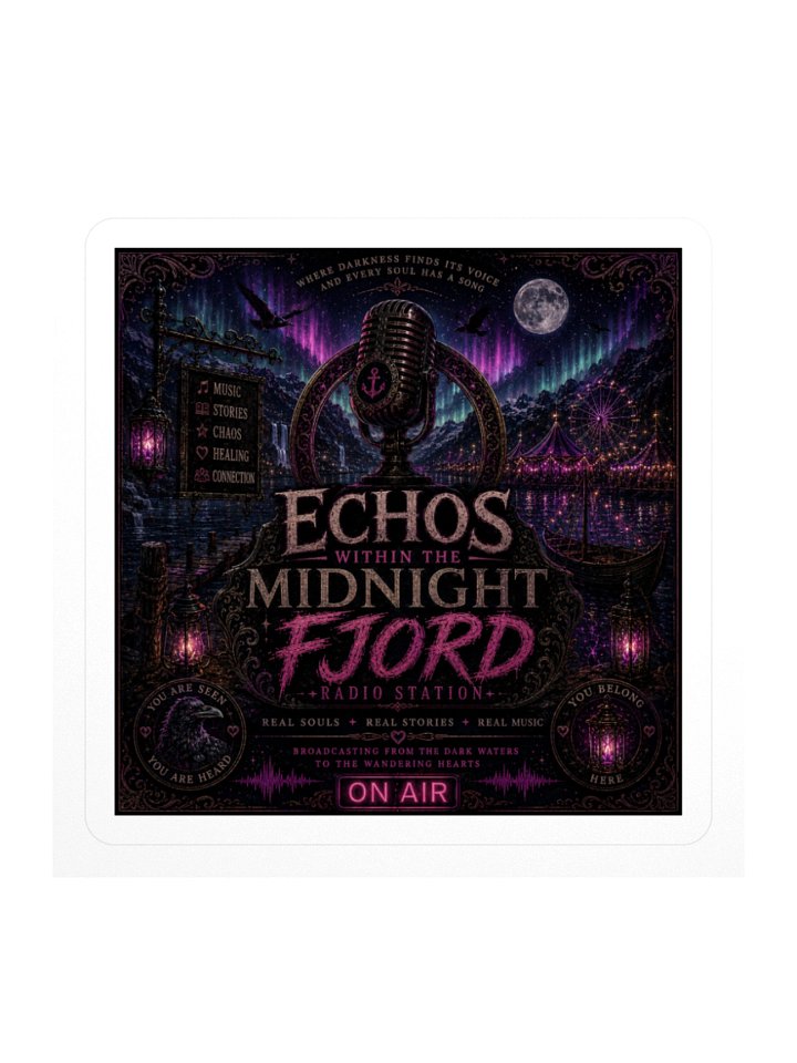 Echoes Within the Midnight Fjord Sticker product image (1)