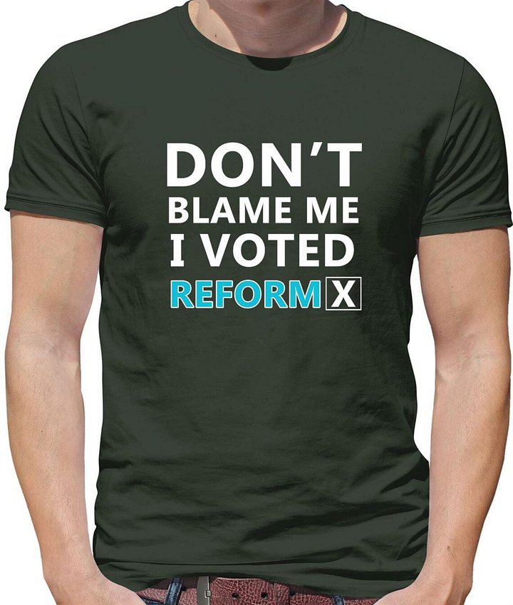 Don't Blame Me I Voted Reform" T-Shirt - Nigel Farage Reform UK Supporter Tee product image (1)