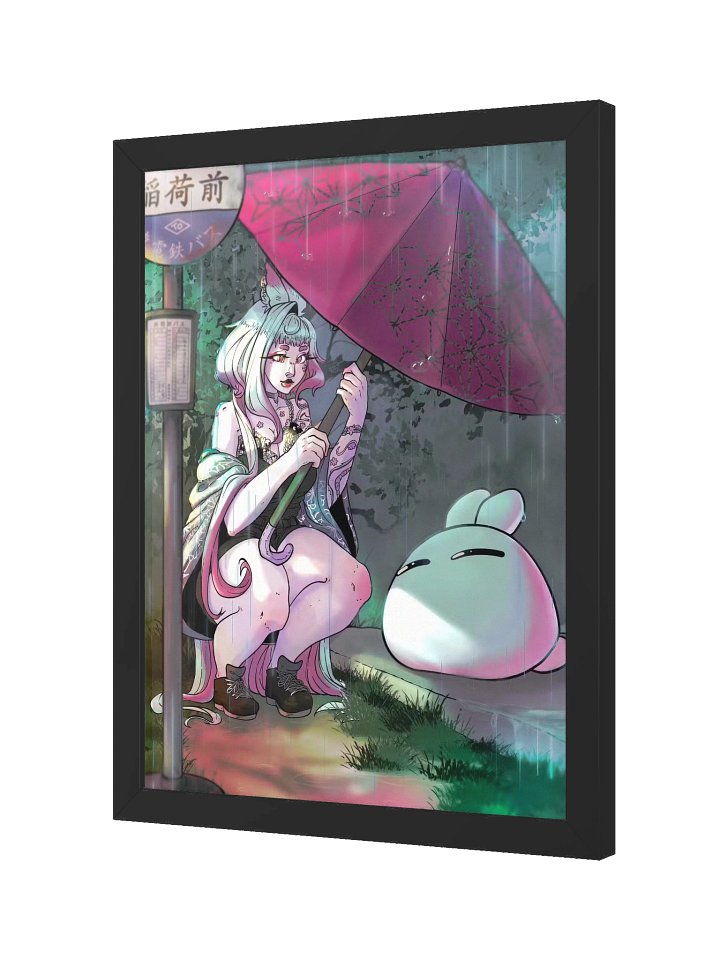 Dango's Rainy Bus Stop Framed Print product image (2)