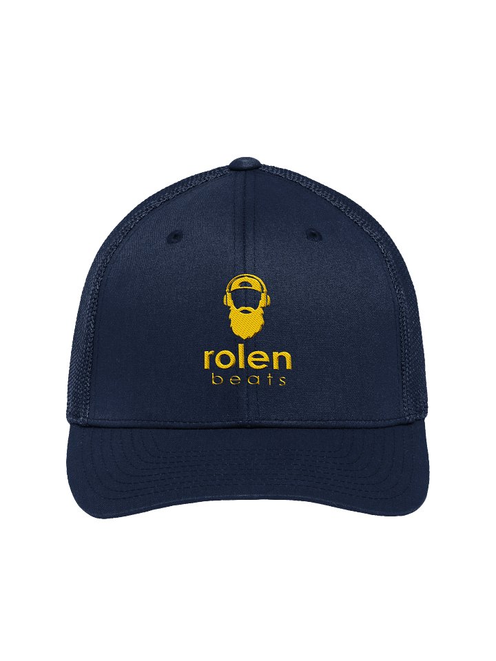 Flex Fit Trucker Rolen Beats Icon Script Hat - Yellow Vert Logo product image (1)