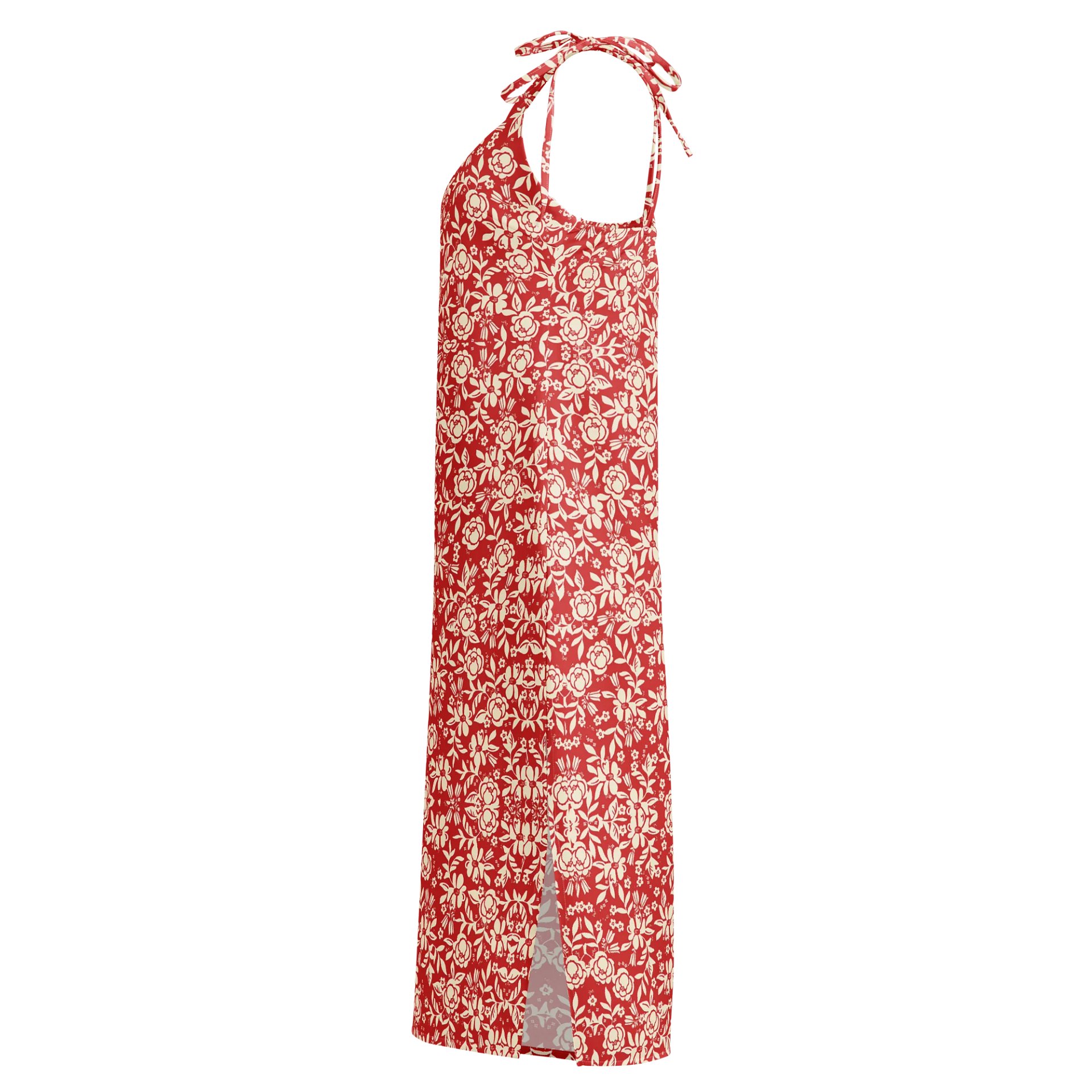 Red Floral All-Over Print Slip Dress product image (3)