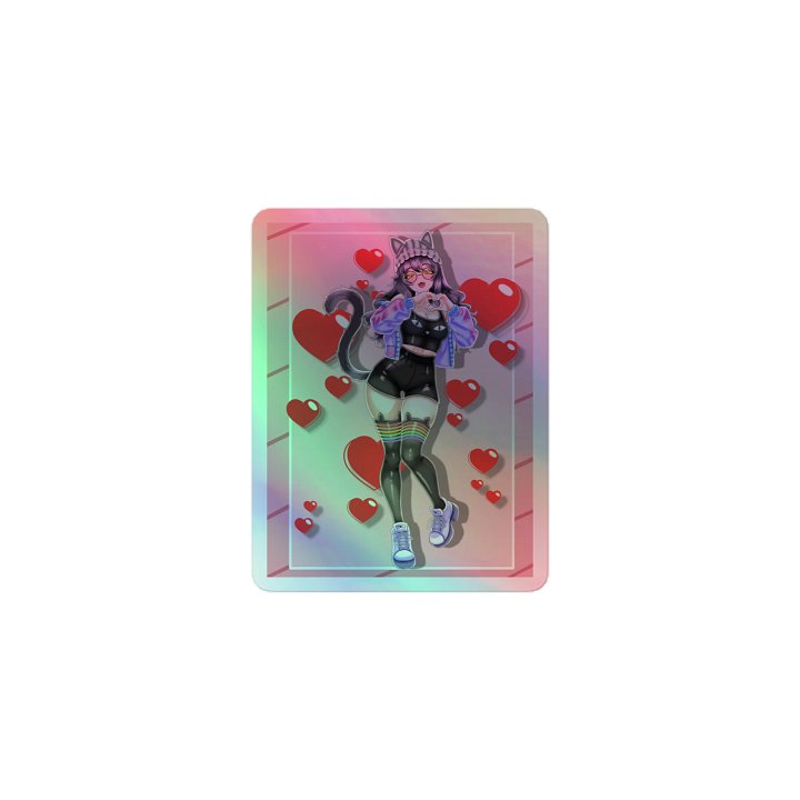 Hearts Sticker (Square/Holo) product image (1)