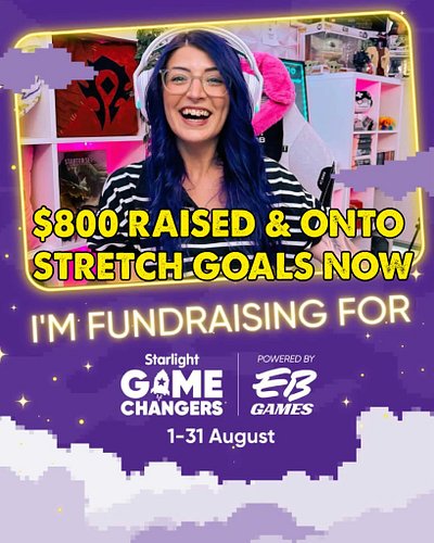 We’ve raised $800!! Huge w’s from our community coming together for a great cause! 💜✨

We have ticked off a co-op stream, a s...