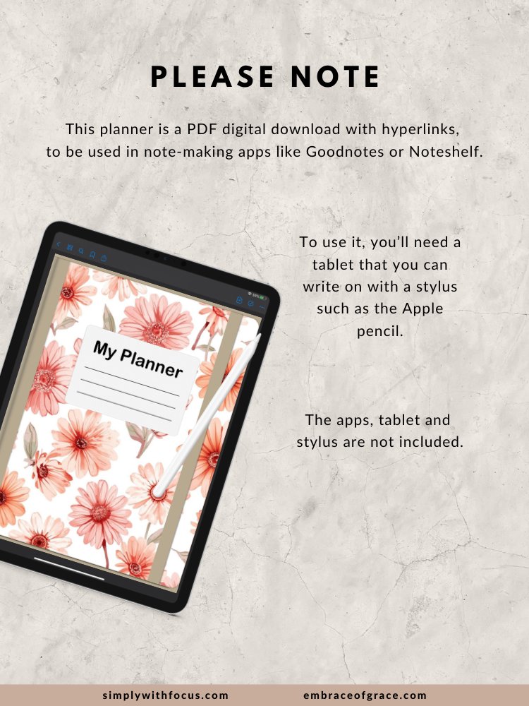Faith‑Inspired Digital Planner for Everyday Organization (Pink Floral Edition) product image (8)