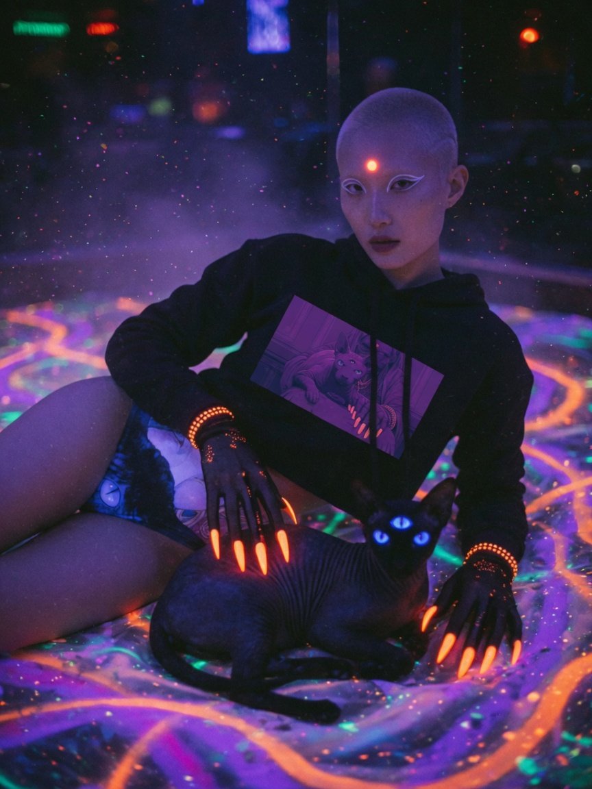 MAGIC OUIJA CAT - CROPPED HODDIE (W) product image (2)