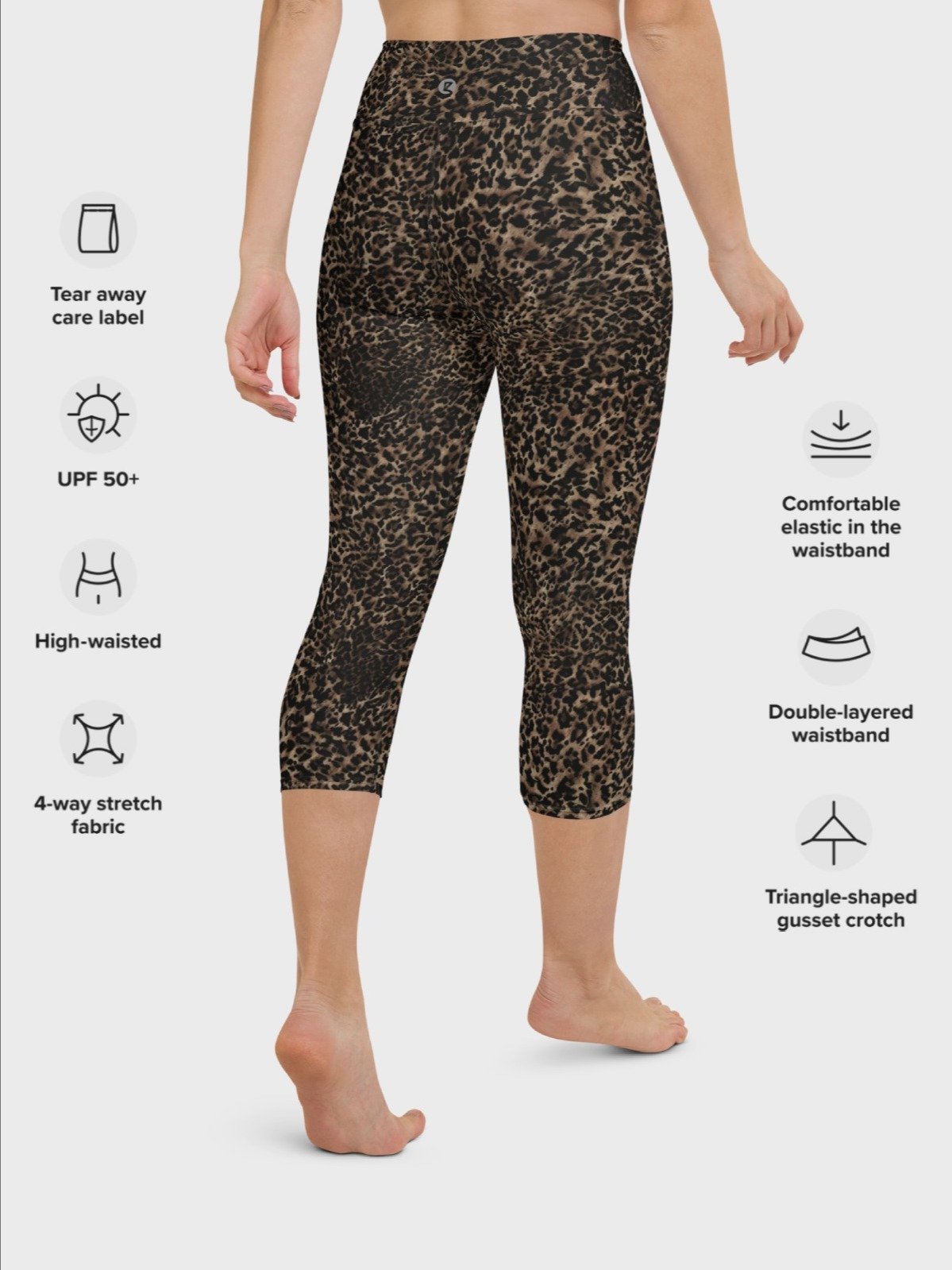 Capri Leggings "Chic Dark Brown Leopard" Printed product image (5)