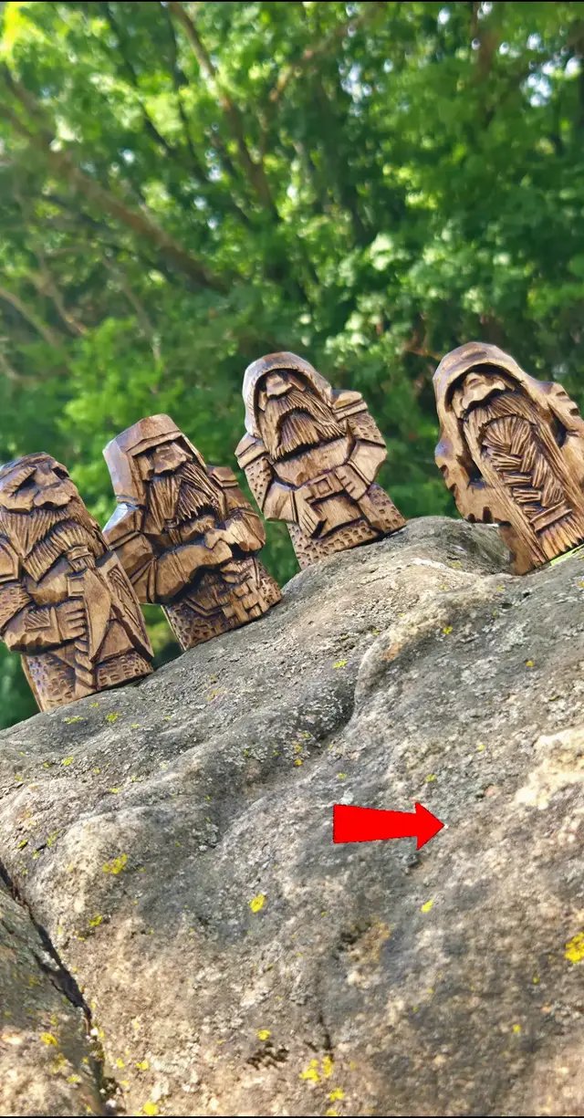 Some hand carved dwarves i just finished and wanted to share with folks. I have a passion for woodcarving and attempting to entice others into the hobby.  So my ulterior motive with every post is 