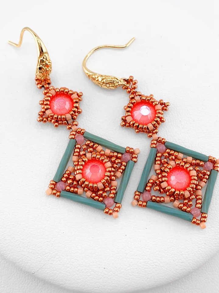 Tropical Tides Earrings - Pink/Turquoise product image (2)