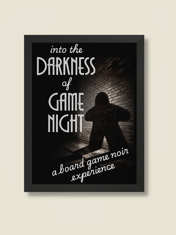 Film Noir Game Night Meeple Board Game Room Poster - FRAMED product image (1)