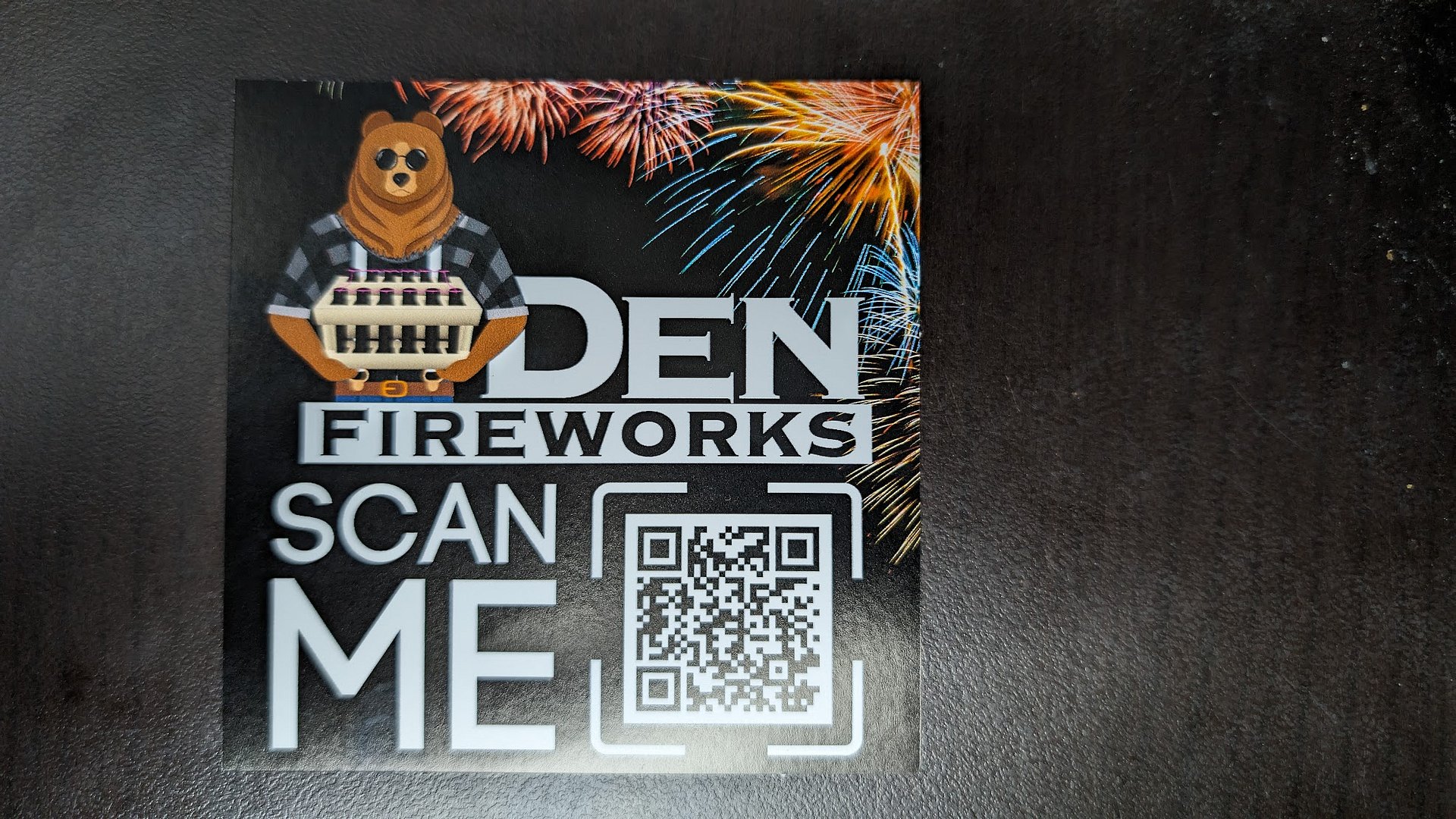 Den Fireworks sticker with QR Code to spread the word! product image (1)