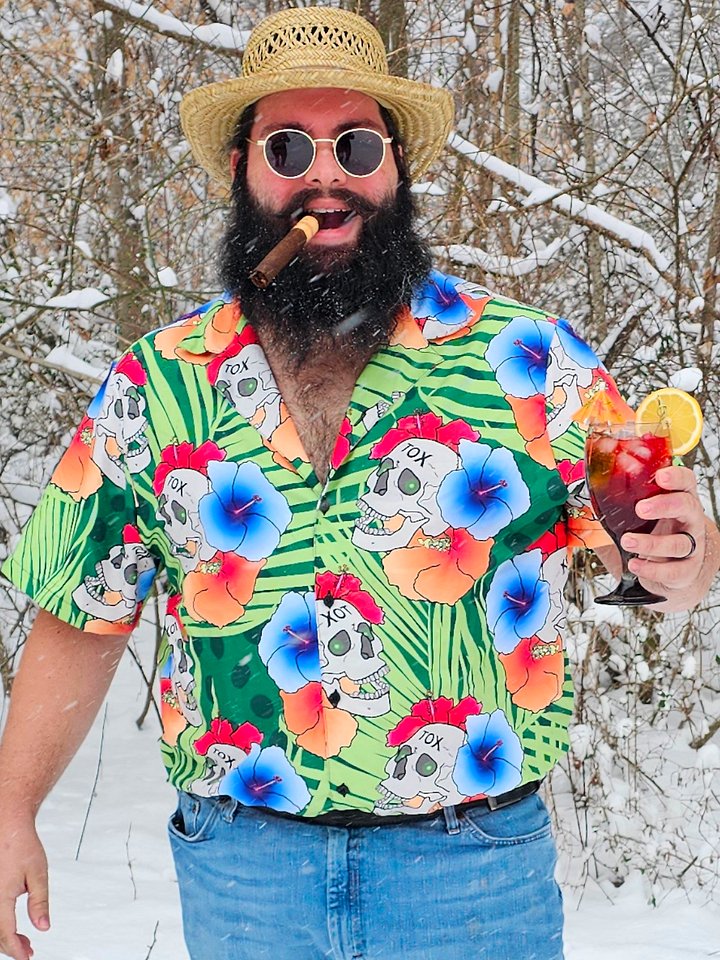 Poison Flower Hawaiian Skull Shirt product image (1)