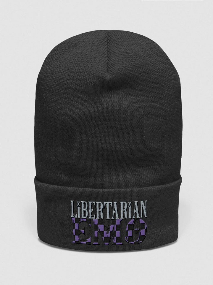 Libertarian Emo - Embroidered Beanie Checkered product image (1)