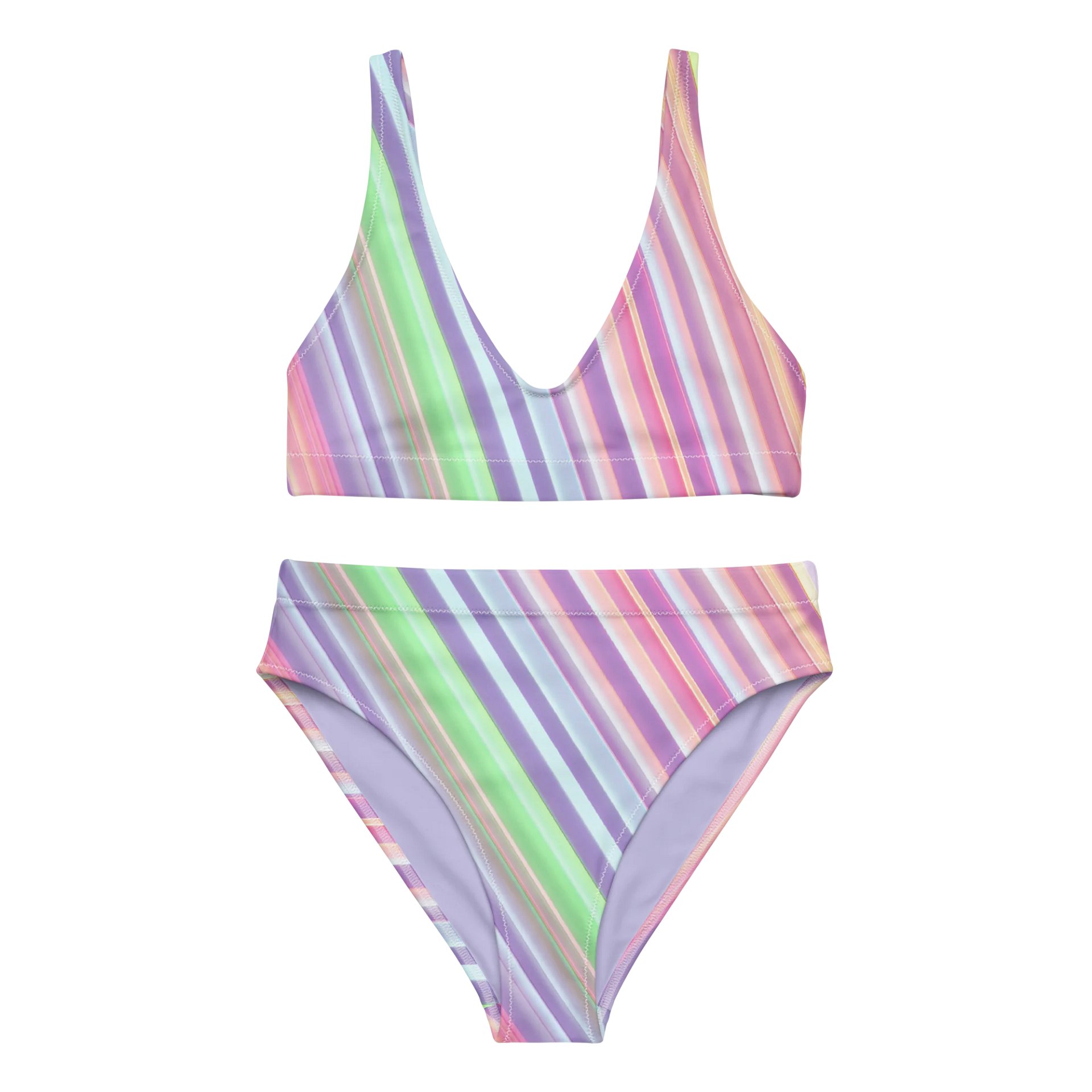 Luminous Stripes High Waist Bikini Set product image (1)