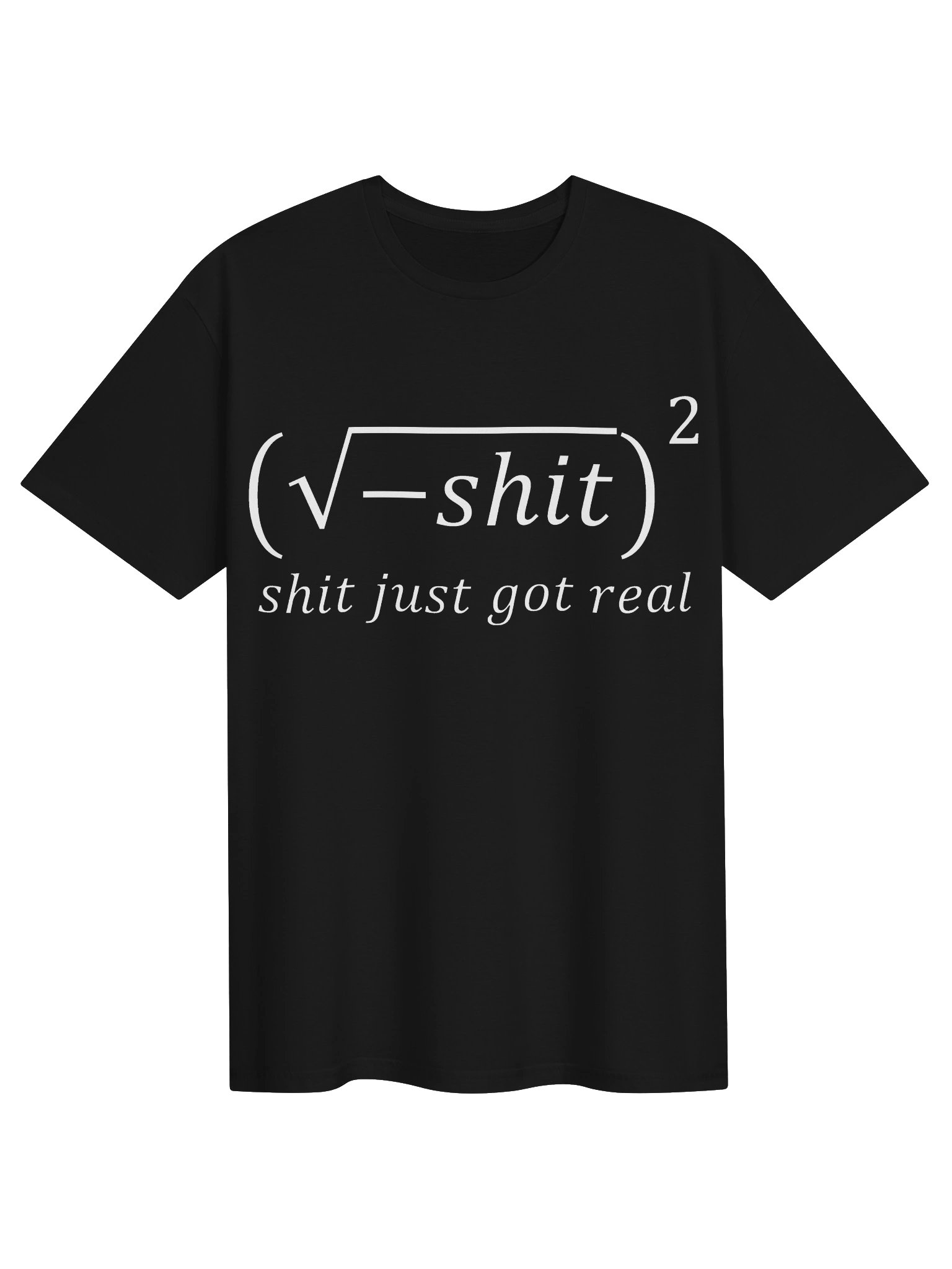 Shit Just Got Real – Funny Square Root Math T-Shirt product image (1)