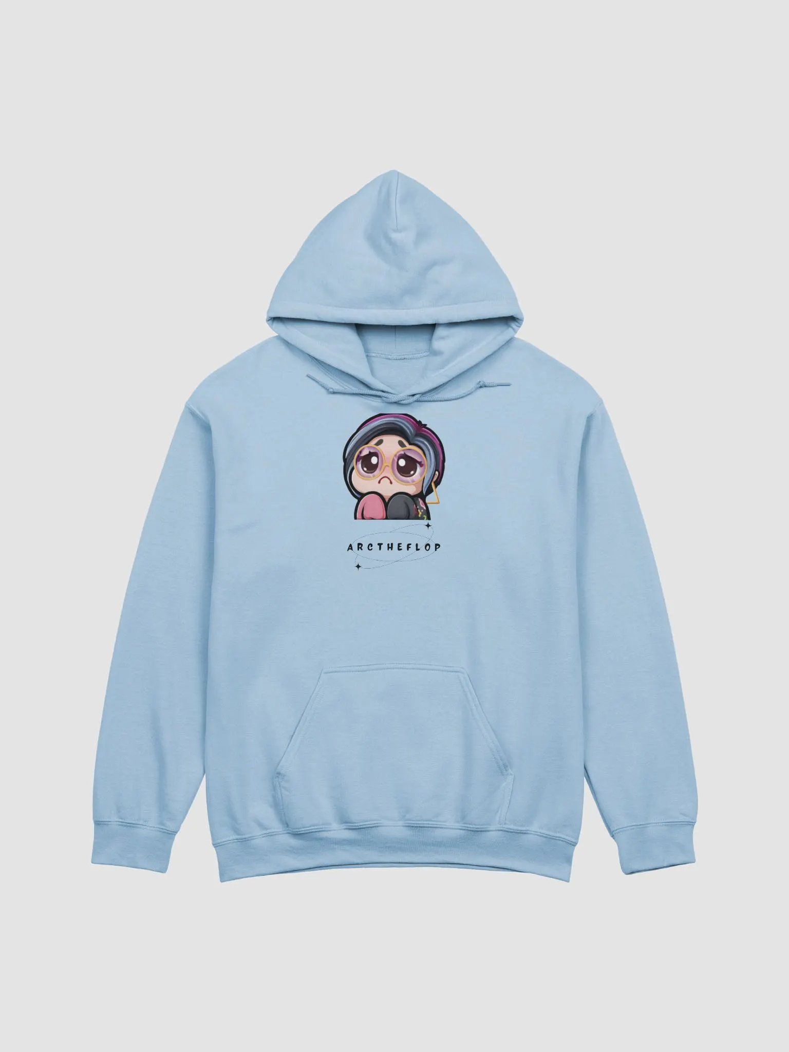 arc yui beg light blue hoodie product image (1)